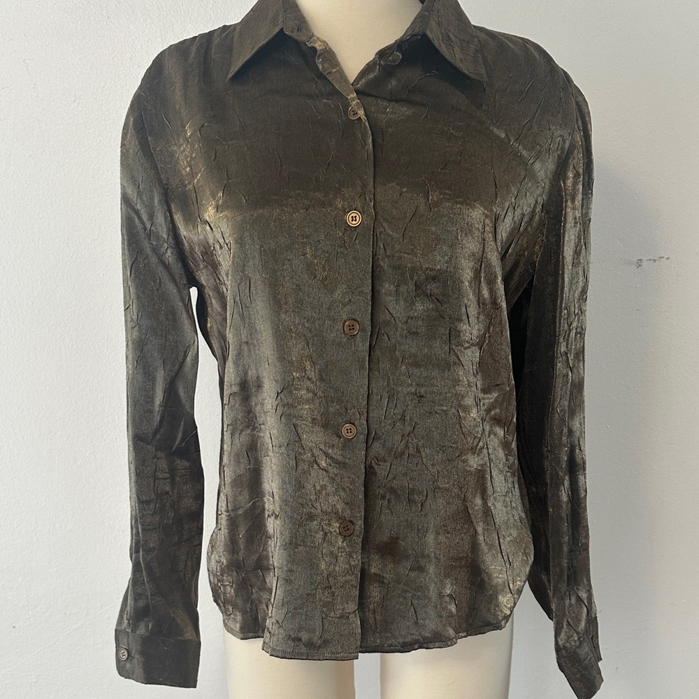 Chic Olive Button Down Shirt for Women